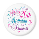 20th Birthday Princess magnets by BirthdayObsessions 20th Birthday Princess magnets
