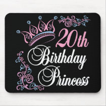 20th Birthday Princess mousepads