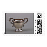 20th century silver plated sugar bowl, Canada Stamp