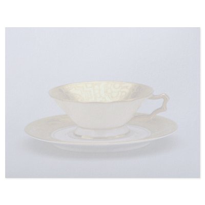 20th century tea cup and saucer, Bavaria, Germany Letterhead Template by inspirelove