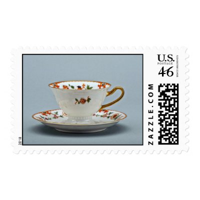 20th century tea cup and saucer, Bavaria, Germany Postage Stamps by blueyellowtube