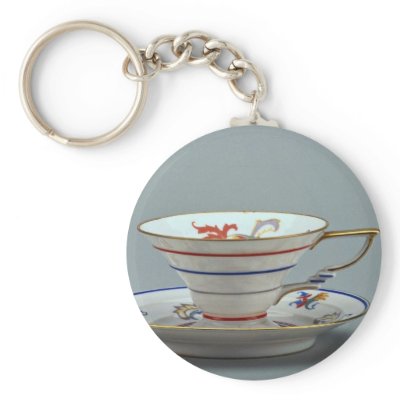 20th century tea cup and saucer, Germany Key Chains by inspirelove