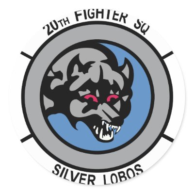 20th Fighter Squadron Sliver Lobos Round Stickers by peter_pan03