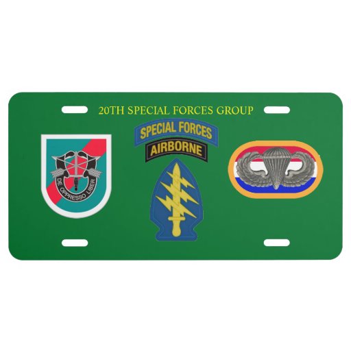 20TH SPECIAL FORCES GROUP LICENSE PLATE Zazzle