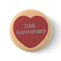 20th Wedding Anniversary Buttons