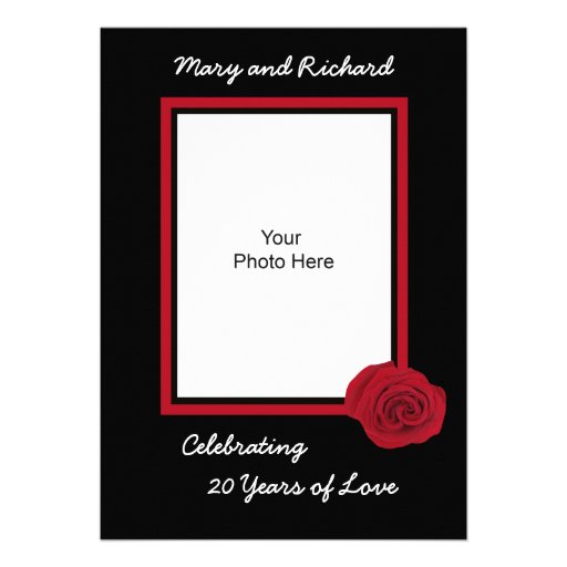 20th Wedding Anniversary  Invitation -- Photo