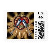 20th Wedding Anniversary Postage Stamp