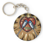 20th wedding anniversary square key chains