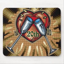 20th wedding anniversary square mouse mat