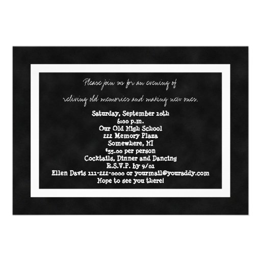 20th Year Class Reunion Invitation