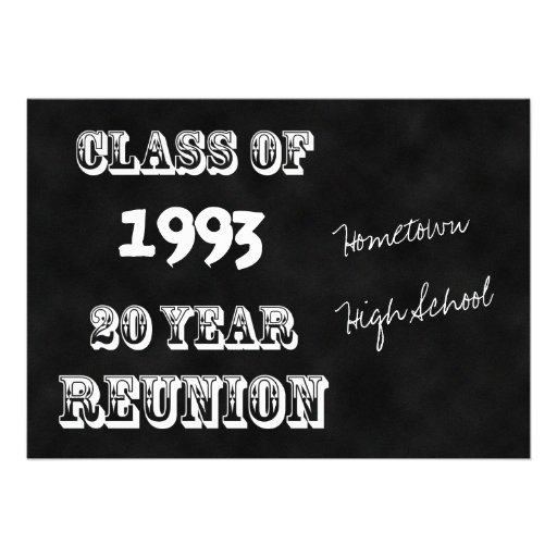 20th Year Class Reunion Invitation