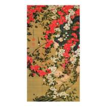 21. 薔薇小禽図, 若冲 Roses & Small Bird, Jakuchū Print