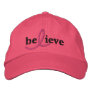 ($21.95) Believe Breast Cancer Ribbon Hat Embroidered Hat