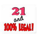 21 and 100% legal posters
