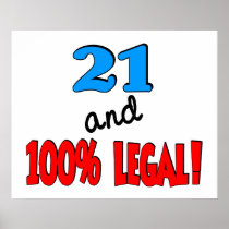 21 and 100% legal posters