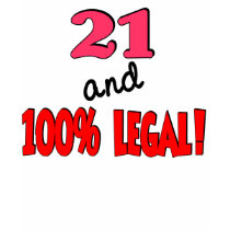 21 and 100% legal t-shirts by Birthdaybash 21 and 100% legal t-shirts