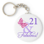 21 And Fabulous Birthday keychains