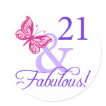 21 And Fabulous Birthday Stickers