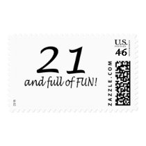 21 And Full Of Fun (Blk) Postage