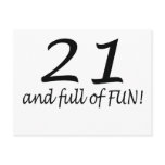 21 And Full Of Fun (Blk) Postcard