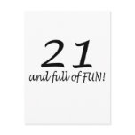 21 And Full Of Fun (Blk) Post Cards