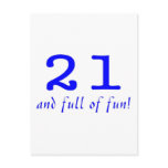 21 And Full Of Fun Blue Post Cards