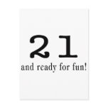 21 And Ready For Fun Black Postcards