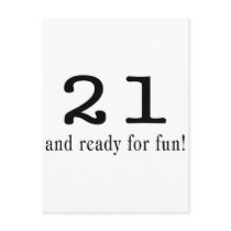 21 And Ready For Fun Black Postcards