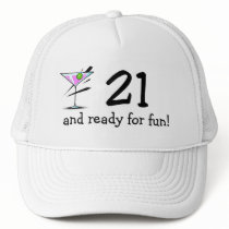 21 And Ready For Fun Martini Mesh Hat
