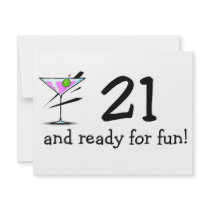 21 And Ready For Fun Martini invitations by CelebrationZazzle 21 And Ready For Fun Martini invitations