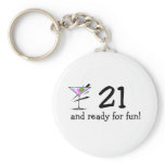 21 And Ready For Fun Martini Keychain