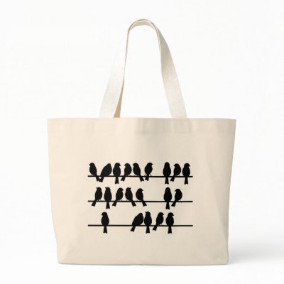 21 Birds On A Wire Canvas Bags by SecretCodeClothing