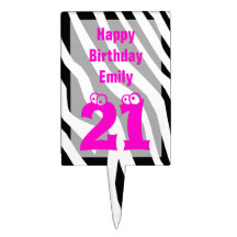 Zebra Print Birthday Cakes on Happy Birthday Cake Toppers  Happy Birthday Cake Picks   Decorations