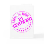 21 Birthday Item Certified Now 21-pink Cards
