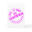 21 Birthday Item Certified Now 21-pink cards