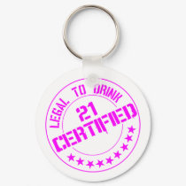 21 Birthday Item Certified Now 21-pink keychains