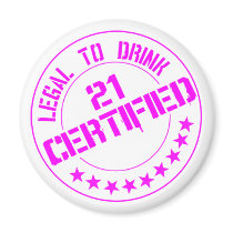 21 Birthday Item Certified Now 21-pink magnets