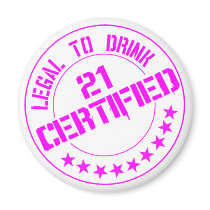 21 Birthday Item Certified Now 21-pink magnets