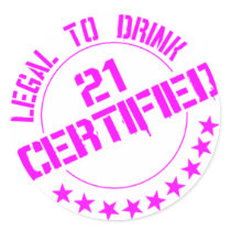 21 Birthday Item Certified Now 21-pink stickers