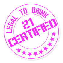 21 Birthday Item Certified Now 21-pink Sticker