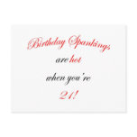 21 Birthday Spanking Post Card