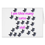 21 Cat Heads Old Greeting Card