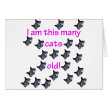 21 Cat Heads Old Greeting Card