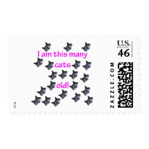 21 Cat Heads Old Postage Stamps