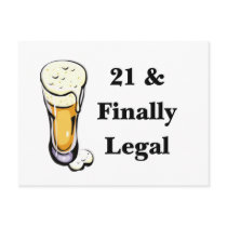 21 & Finally Legal Post Card