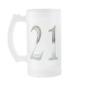 21 Frosted Glass Mug for 21st Birthday Gift