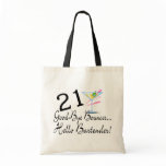 21 Good Bye Bouncer Hello Bartender Canvas Bags