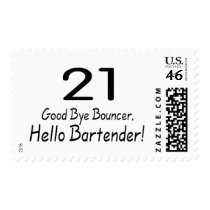 21 Good Bye Bouncer Hello Bartender (Blk) postage