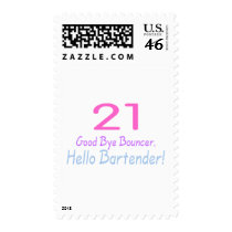 21 Good Bye Bouncer Hello Bartender (Color) Postage Stamps