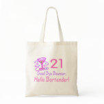 21 Good Bye Bouncer Hello Bartender (Pink) Canvas Bags